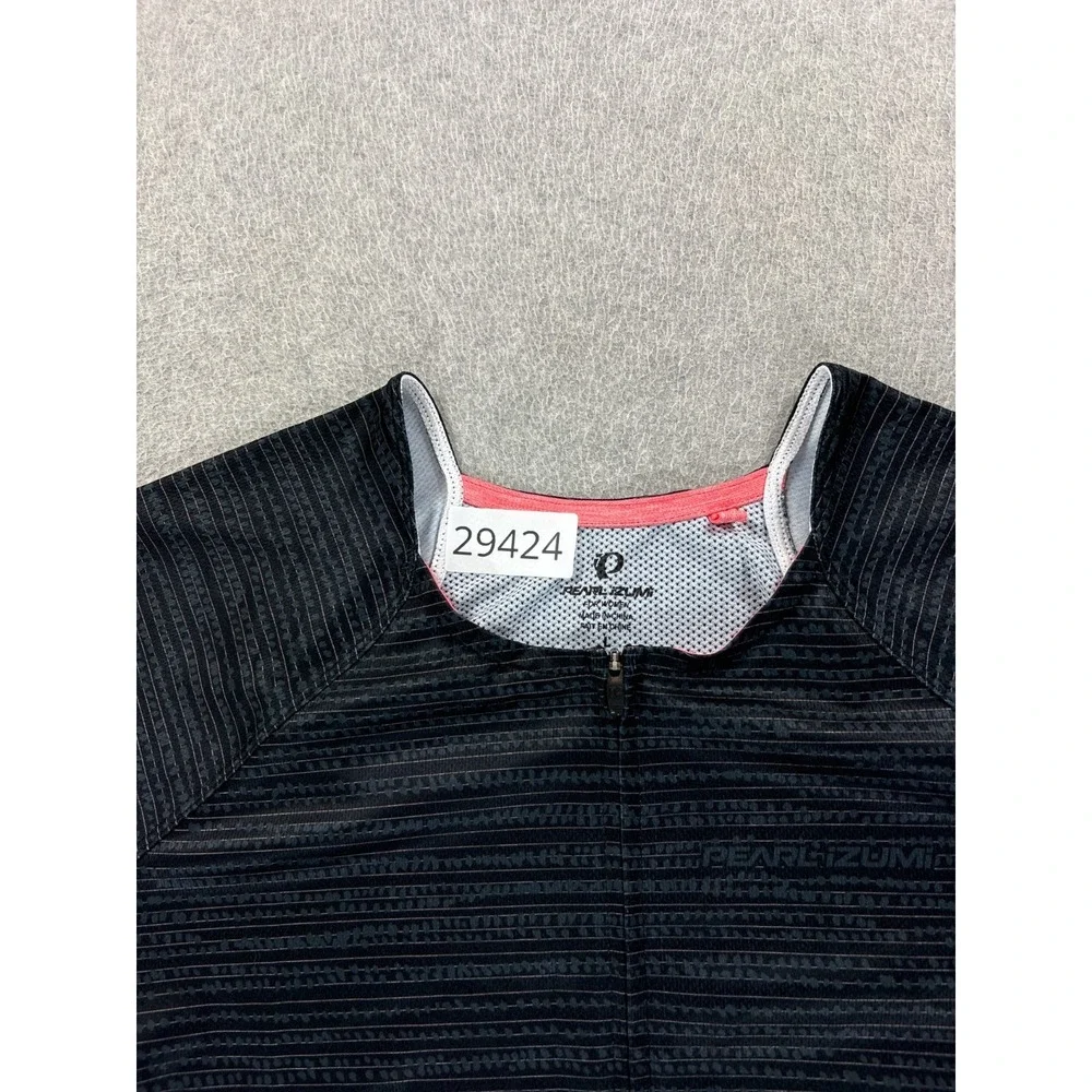 Pearl Izumi Full Zip Short Sleeve Cycling Jersey (Women's Large) Gray/Black - Picture 4 of 10